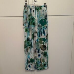 NWT Antonelli Italian Richmond Floral Silk Flowy Pants